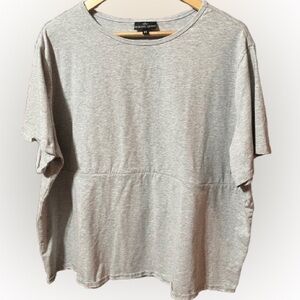 Nursing Queen Light Gray Zippered Nursing Mother Short Sleeve Shirt Size 3X